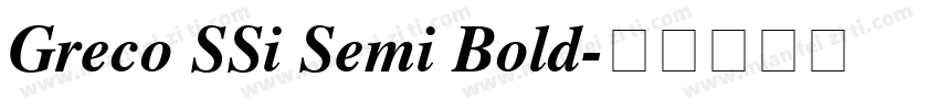 Greco SSi Semi Bold字体转换